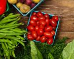 fresh food on wooden background