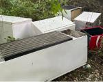 A photo of fridge freezers fly-tipped in Yanley Lane