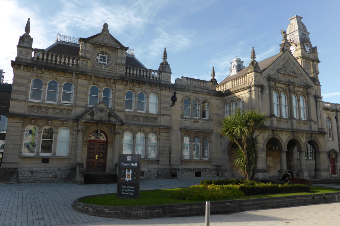 Outside of Town Hall in Weston-super-Mare