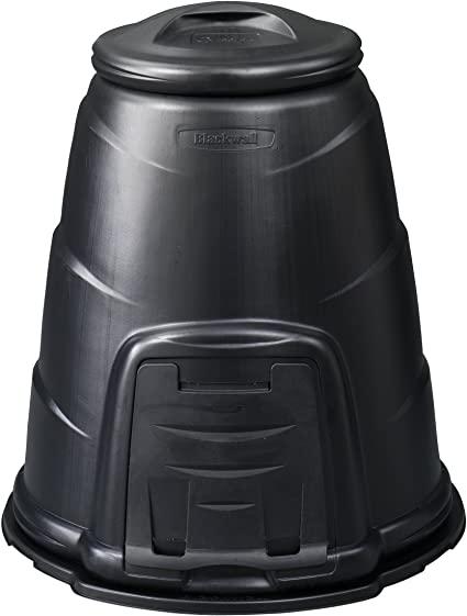 A black home composter bin