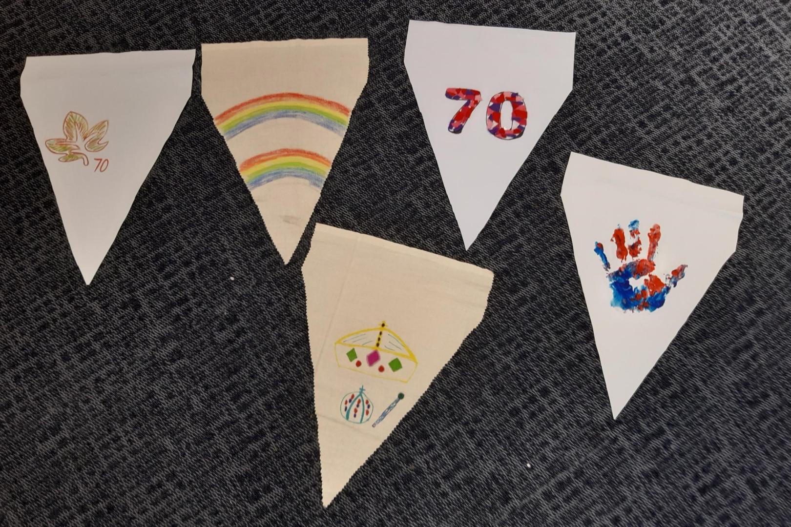 The first flags made for the libraries’ memory bunting