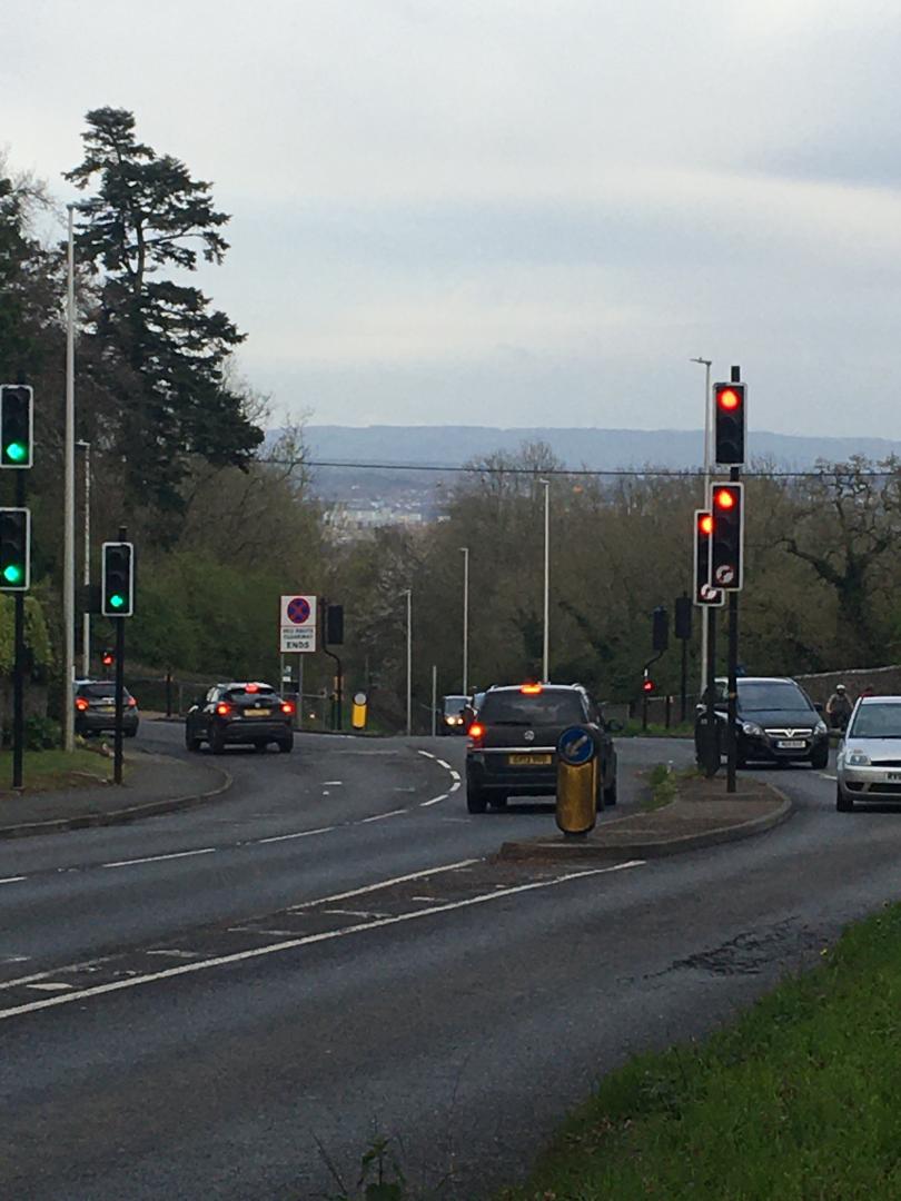 A photo taken at the road junction at the top of Rownham Hill