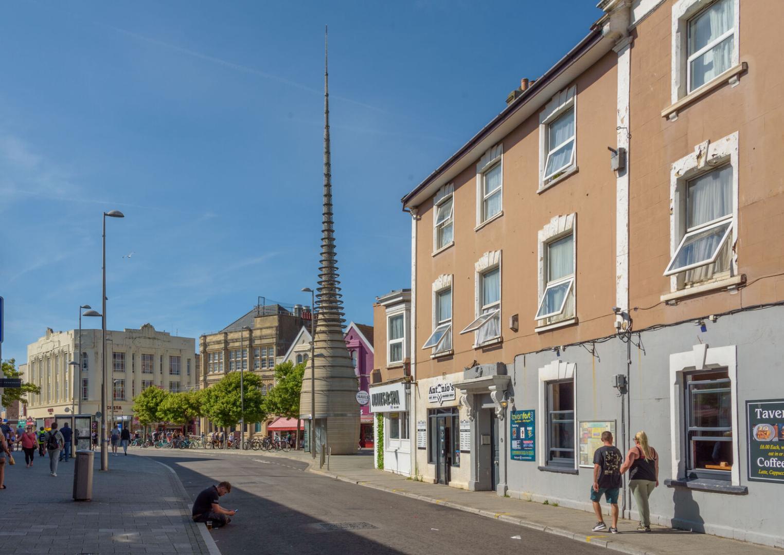 View of Silica and High Street in Weston-super-Mare town centre