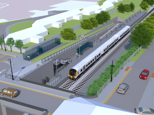 Artist's impression of Portishead Rail line