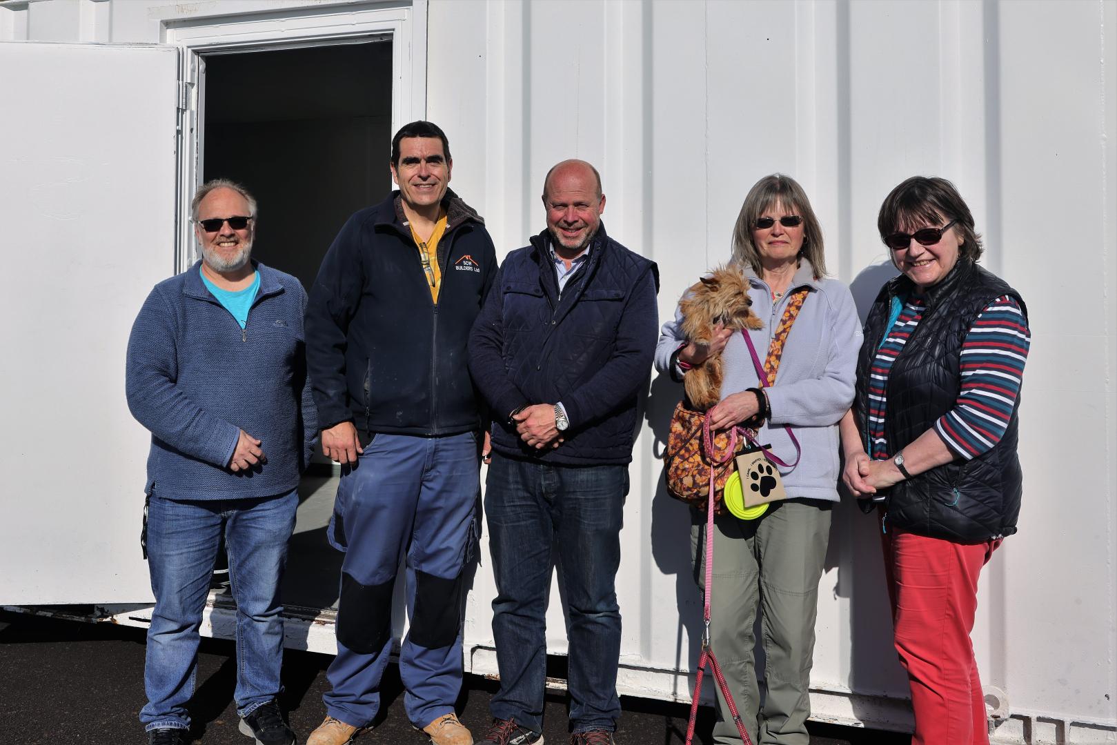 Trustees, Local Councillor and volunteers at new Birnbeck  information centre