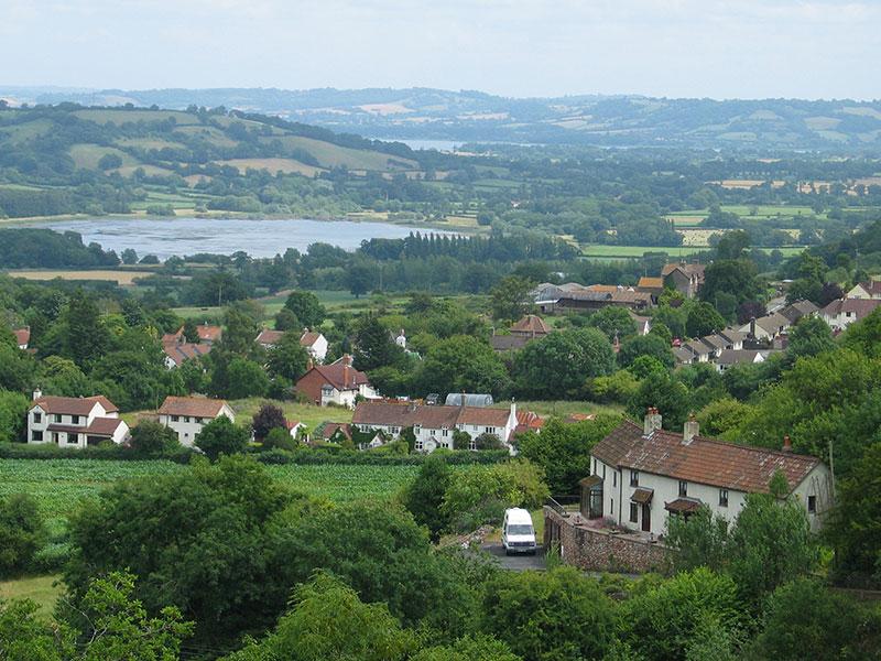 View of countryside at Blagdon Lake