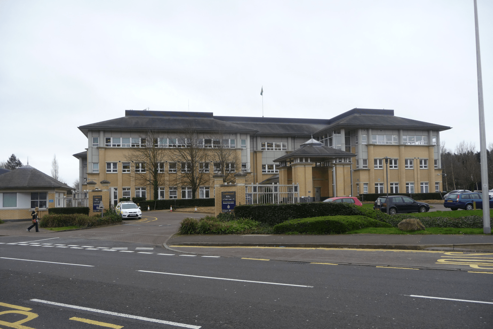 Outside the front of the Castlewood office building in Clevedon, North Somerset