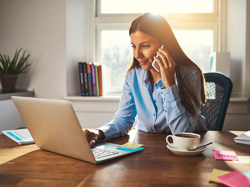 woman working on laptop