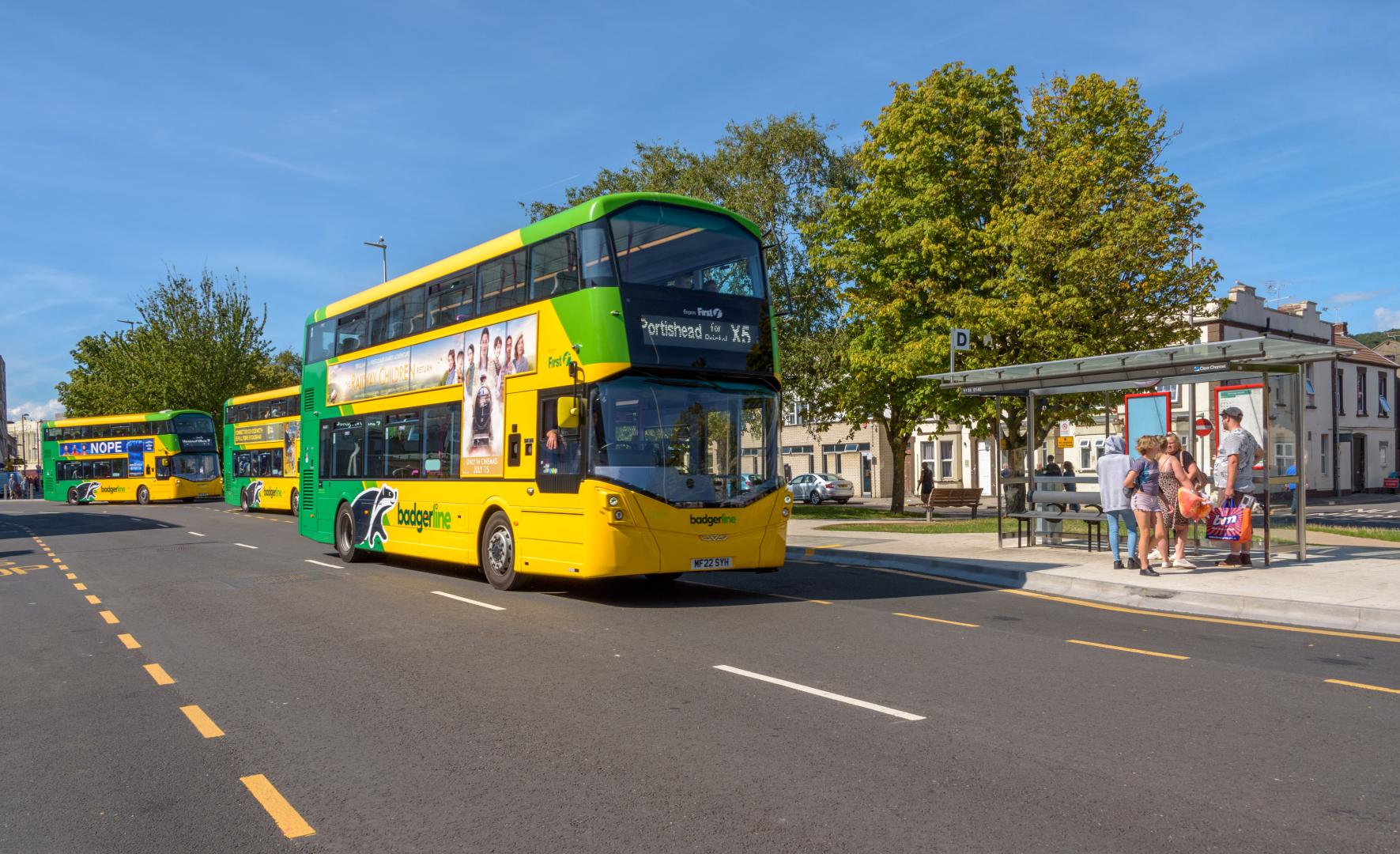 X5 bus at bus hub in Weston-super-Mare