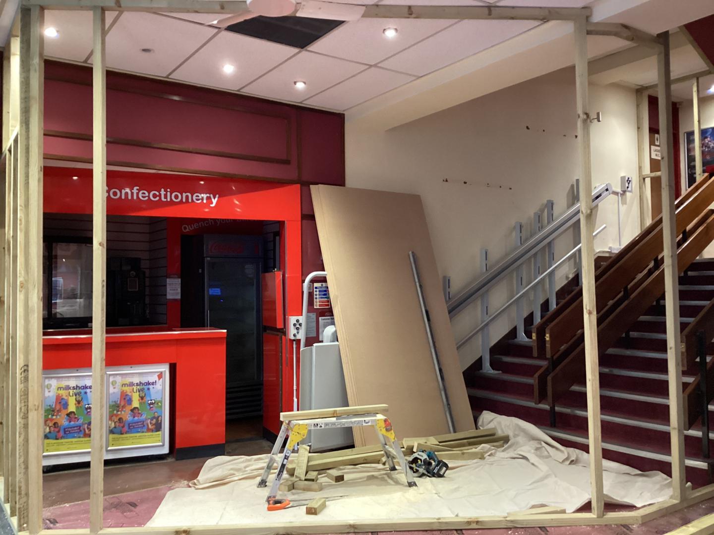 New disabled access lift under construction at Weston Playhouse