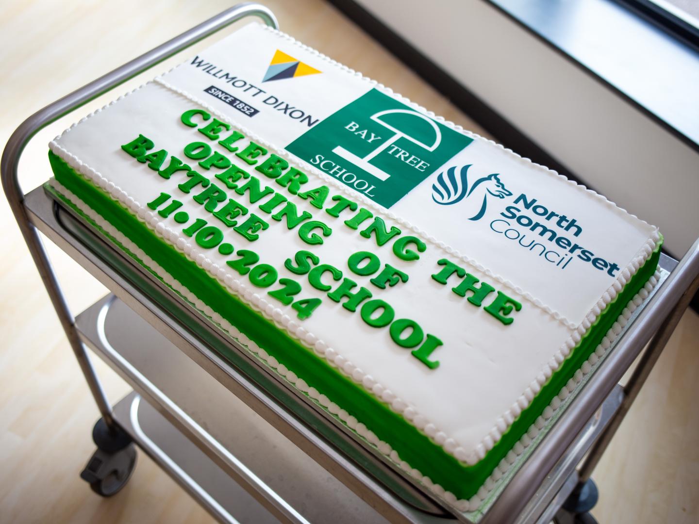 A cake to celebrate the opening of Baytree School