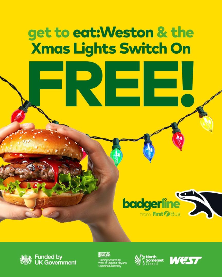 Get to eat:Weston and the Christmas lights switch on for free