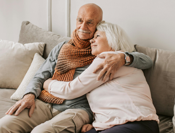 Older people keeping warm