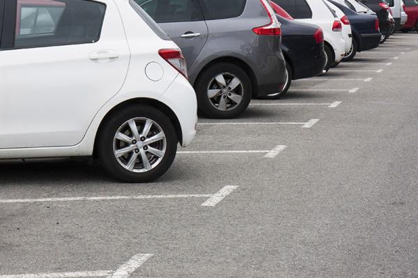 Cars parked in a row