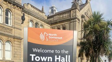 Sign outside the Town Hall, Weston