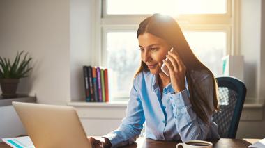 woman working on laptop